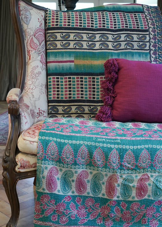 KANTHA VINTAGE INDIAN ROSE