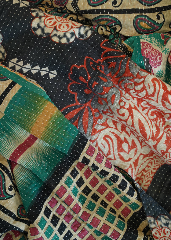 KANTHA VINTAGE INDIAN ROSE