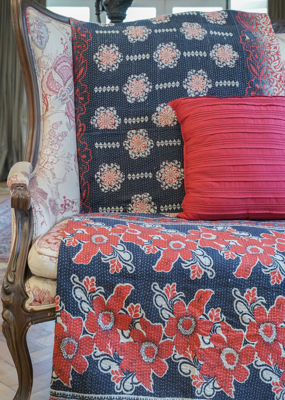 KANTHA VINTAGE INDIAN ROSE