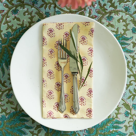 NAPKINS SET YELLOW DAINTY DAISY