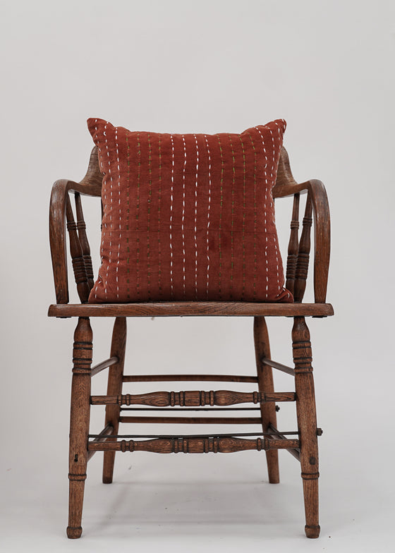 RUST VELVET STITCHED