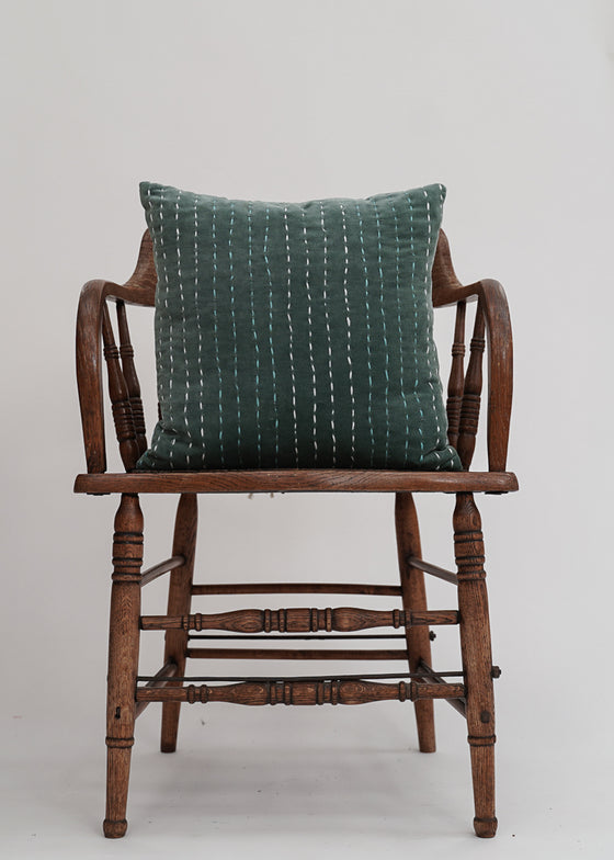 SAGE VELVET STITCHED