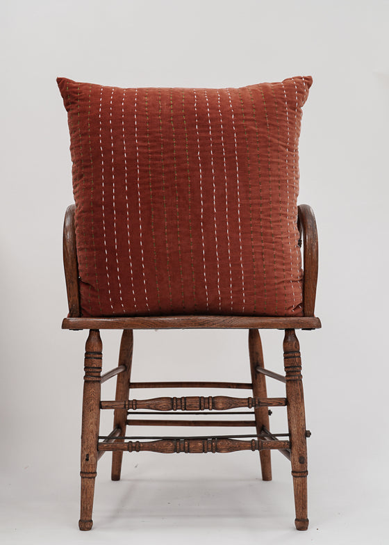 RUST VELVET STITCHED