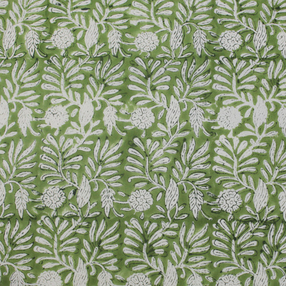 NAPKINS SET GARDEN BLOCK GREEN - India Ink Home Decor