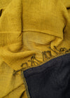 THROW WOOLLEN NAVY TOBACCO