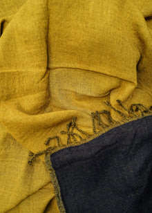  THROW WOOLLEN NAVY TOBACCO - India Ink Home Decor