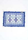 PLACEMAT SET MEDALLION BORDER BLUE - India Ink Home Decor