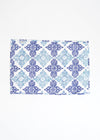 PLACEMAT SET MEDALLION BORDER BLUE - India Ink Home Decor