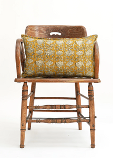  PINTUCK FLORAL LOTUS MUSTARD