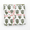 SCALLOPED NAPKIN DAISY BUTI GREEN - India Ink Home Decor