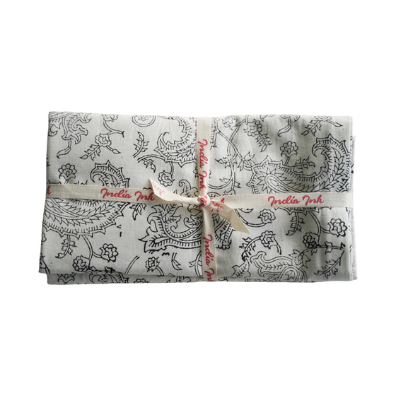 PILLOWCASE SET FINE PAISLEY BLACK