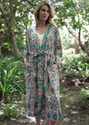 KIMONO LUXURY SUZANI AQUA - India Ink Home Decor