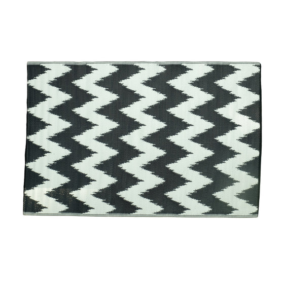 BLACK CREAM ZIGGY ZAG SMALL - India Ink Home Decor