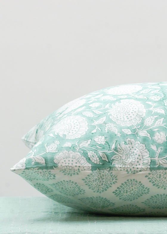 PILLOWCASE CONTRAST WALLFLOWER EMPIRE AQUA