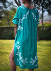 DRESS EMBROIDERED DRESS JADE