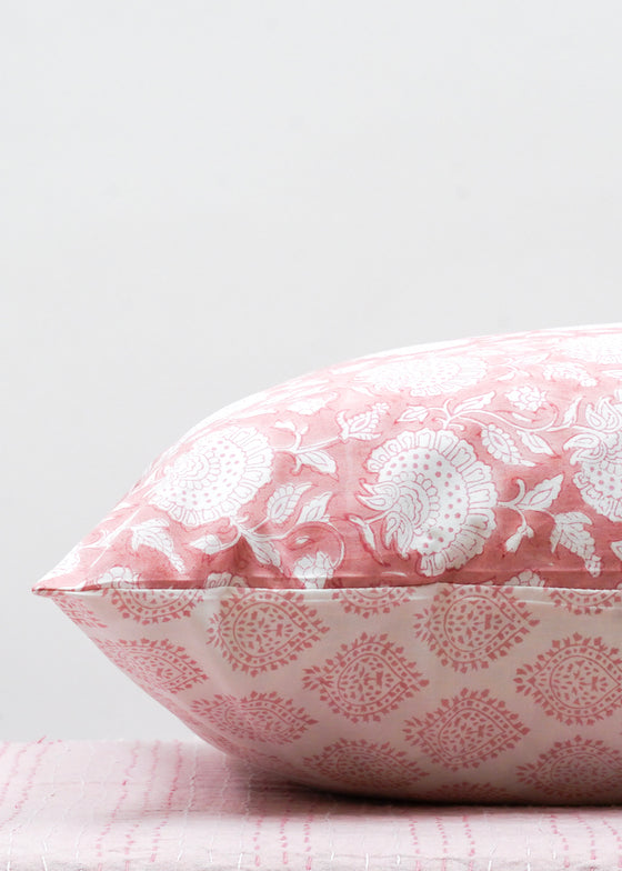 PILLOWCASE CONTRAST WALLFLOWER EMPIRE PINK