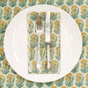 SCALLOPED NAPKIN YELLOW/GREEN FLOWER