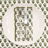 SCALLOPED NAPKIN DAISY BUTI GREEN - India Ink Home Decor