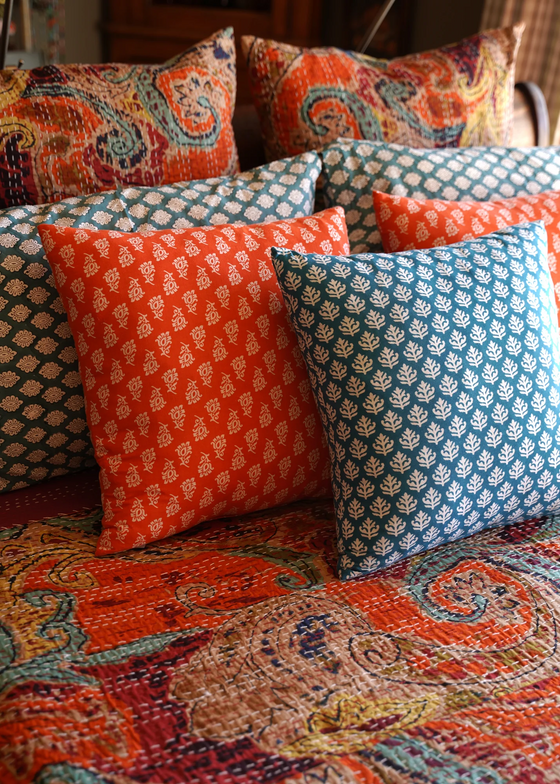 KANTHA AQUA CARPET DESIGN - India Ink Home Decor