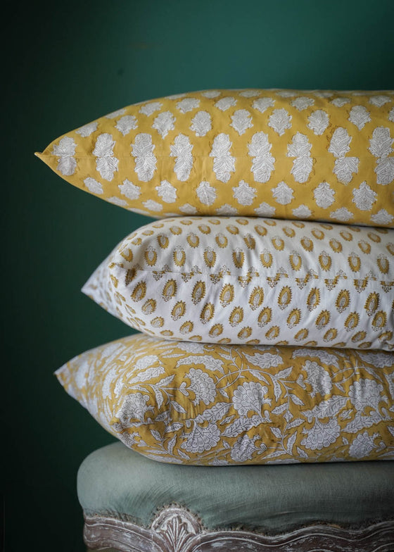 PILLOWCASE CLIMBING VINE MUSTARD