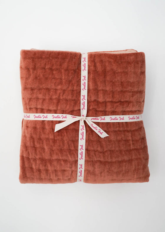 VELVET PILLOWCASE TERRACOTTA SET