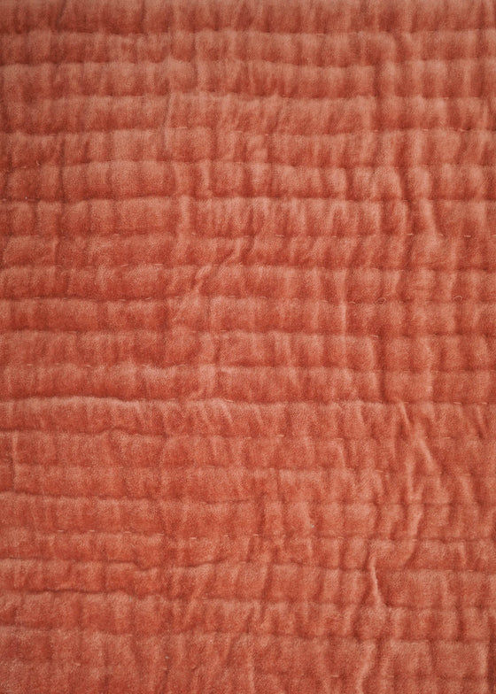 VELVET PILLOWCASE TERRACOTTA SET