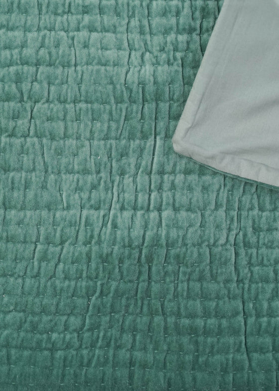 VELVET PILLOWCASE AQUARMINE SET