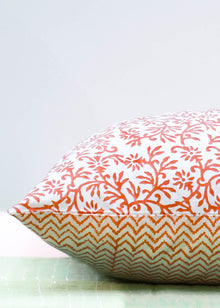  PILLOWCASE CONTRAST GEOMETRIC TERRACOTTA