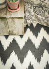 BLACK CREAM ZIGGY ZAG SMALL - India Ink Home Decor