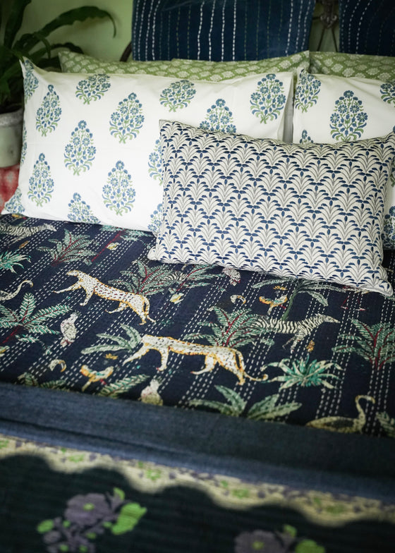 PILLOWCASE JAIPUR ROSE BLUE