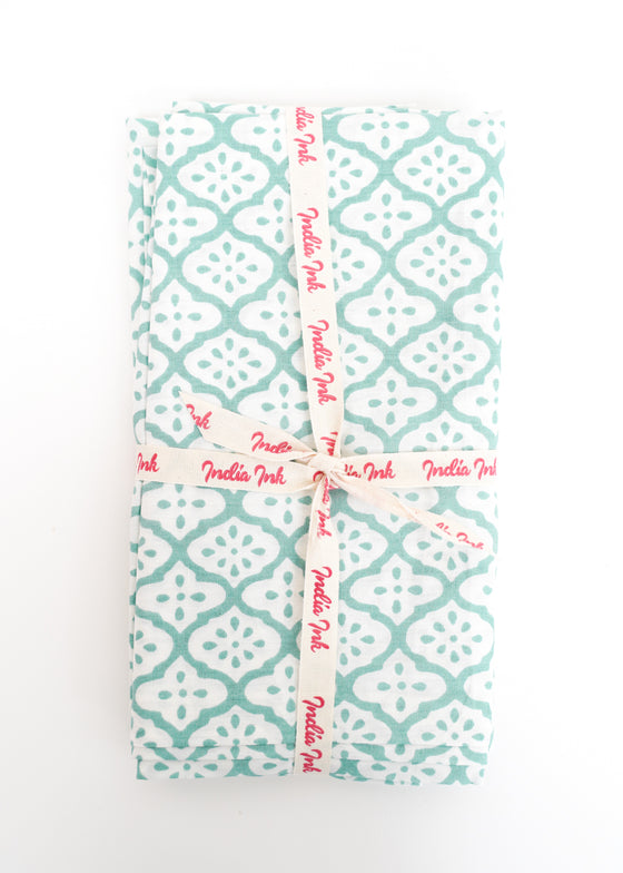PILLOWCASE SET MARRAKESH DOT AQUA - India Ink Home Decor