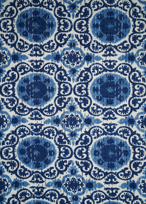 KANTHA BLUE SUZANI - India Ink Home Decor