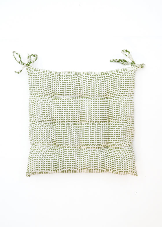 CHAIRPAD FLORAL GREEN
