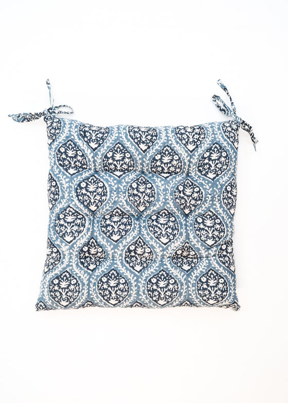 CHAIRPAD TRELLIS FLORAL BLUE