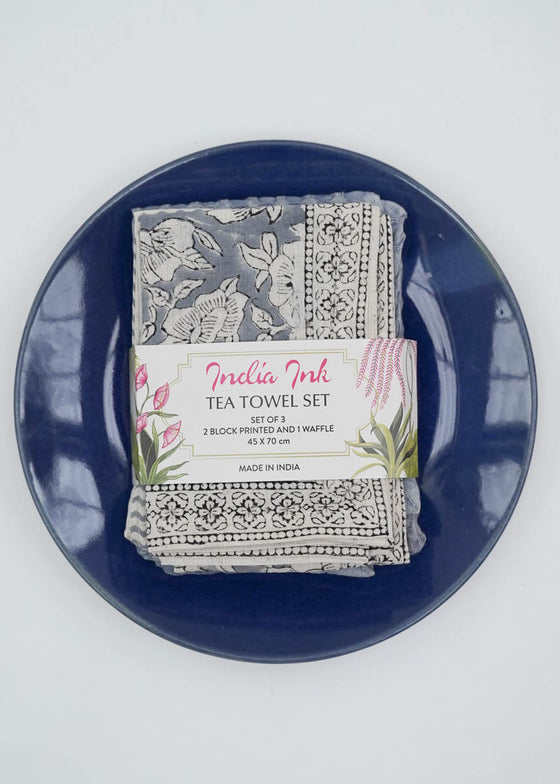 TEA TOWEL WASHED BLUE