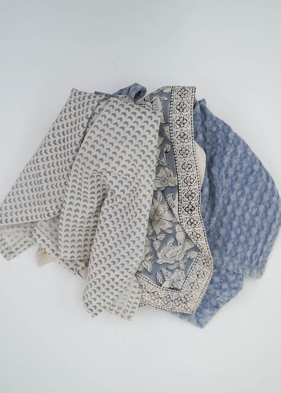 TEA TOWEL WASHED BLUE