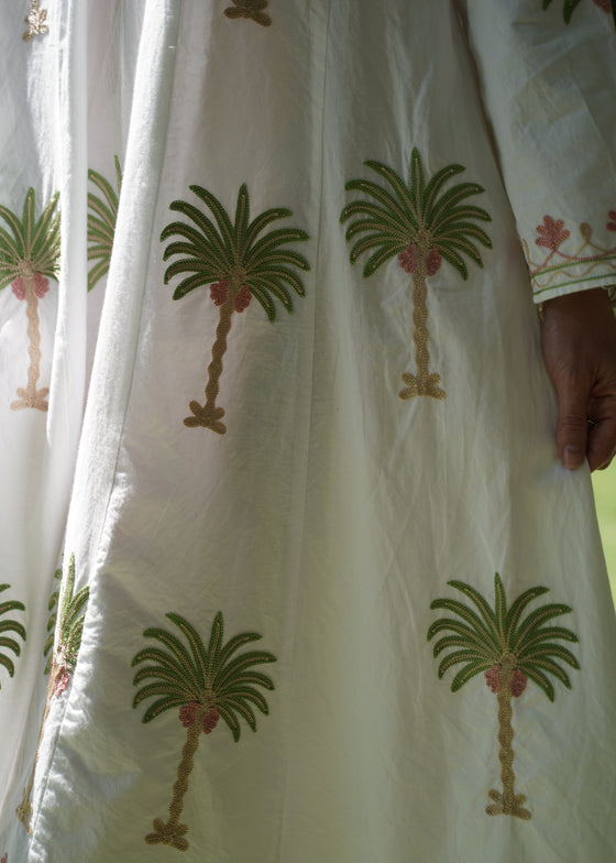 DRESS EMBROIDERED PALM