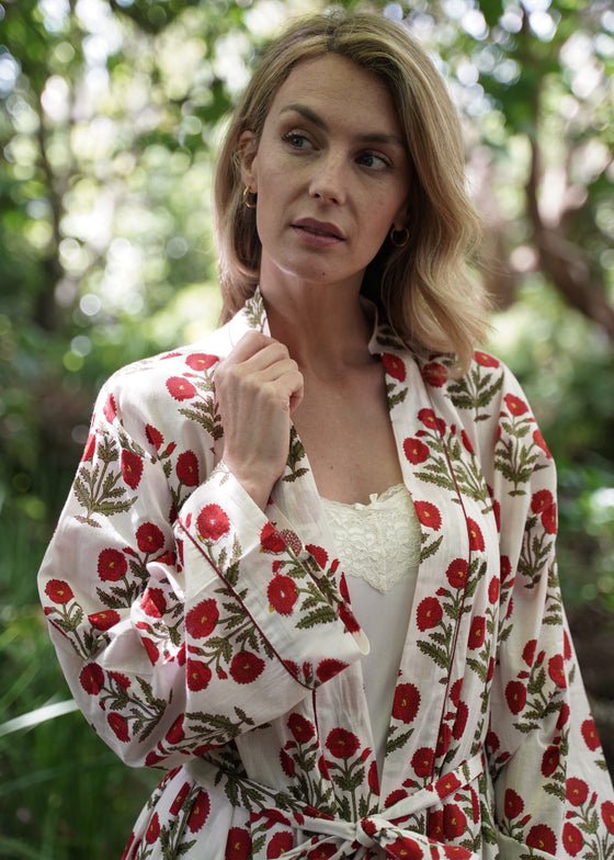 KIMONO MARIGOLD BUSH RED