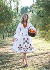 DRESS EMBROIDERED MARIGOLD