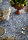 TABLECLOTH BLOCK PRINT GARDEN BLUE