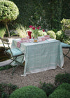 TABLECLOTH BLOCK PRINT GARDEN AQUA
