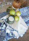 SCALLOPED NAPKIN WHITE/BLUE