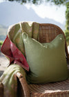 CUSHION CONTRAST SLUB GREEN