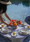 TABLECLOTH ROUND DELICATE PAISLEY BLUE