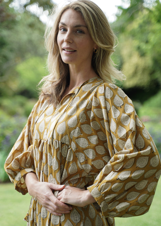 DRESS DEWDROP MUSTARD