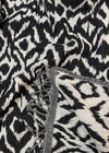 THROW WOOLLEN PATTERN ANIMAL BLACK