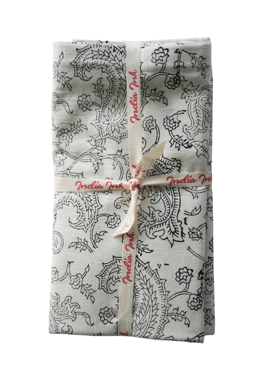 PILLOWCASE SET FINE PAISLEY BLACK
