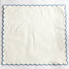 SCALLOPED NAPKIN WHITE/BLUE