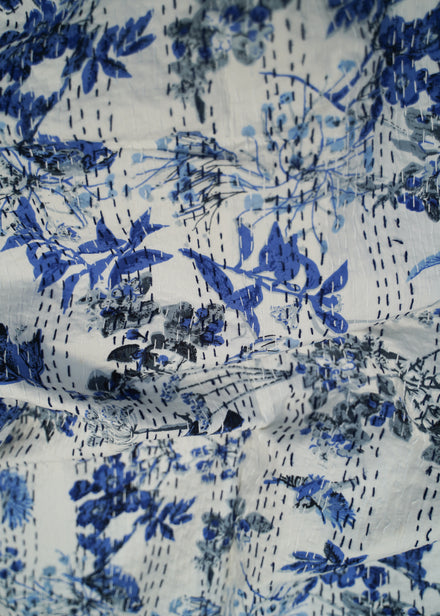 Jeté Suzani Motif Fleurs Bleues - Coussins Décoration Globale DE-COR