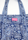 TOTE BAG BLUE PAISLEY - India Ink Home Decor